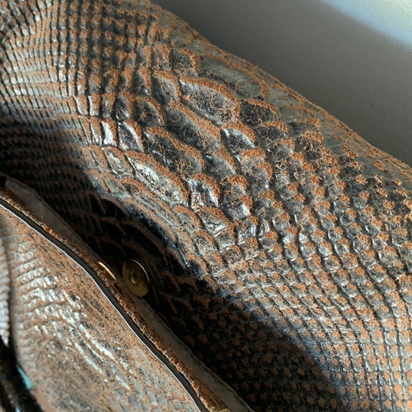 Michael Kors suede snake print to a brown handbag - Picture 5 of 9